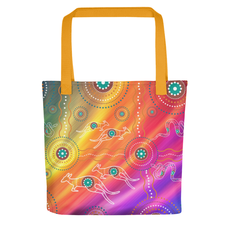 Rainbow Design | Designer All-Over Print Tote Bag 15”x 15” - Chalanni