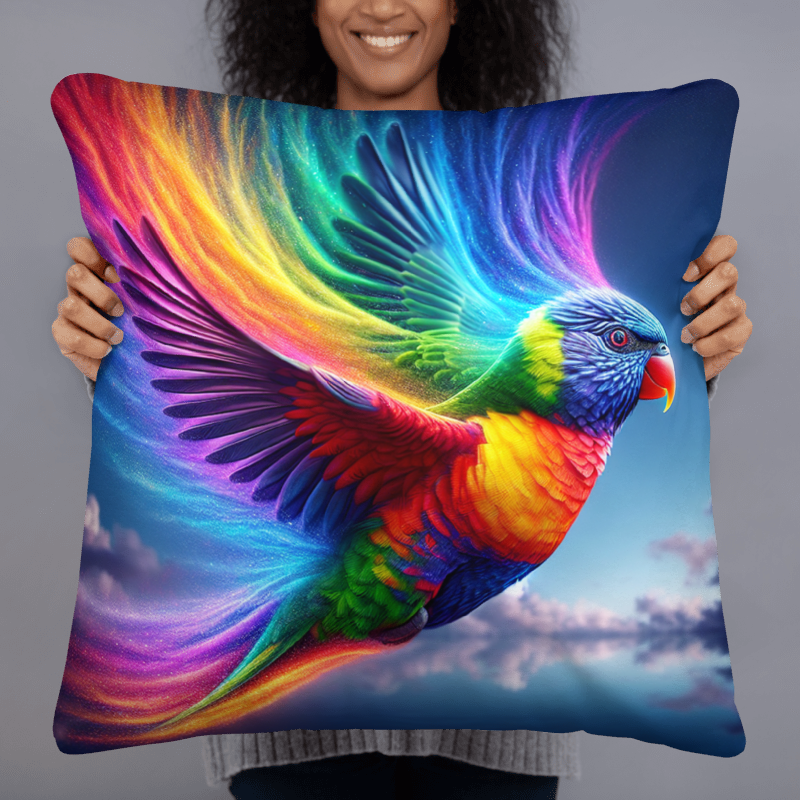 Rainbow Lorrikeet | Designer 22”x22” Cushion Cover - Chalanni