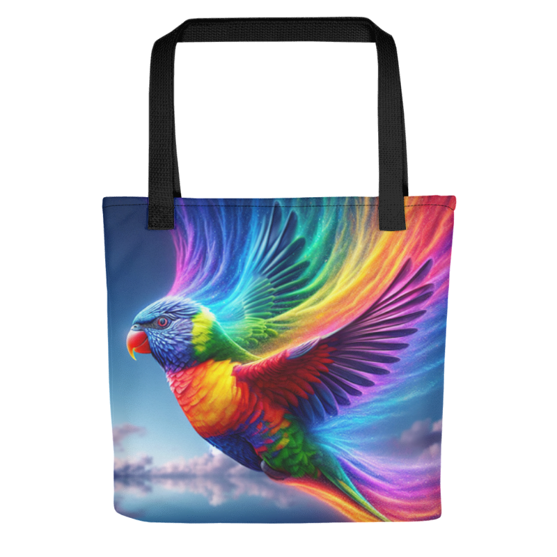 Rainbow Lorrikeet  | Designer All-Over Print Tote Bag 15”x 15” - Chalanni