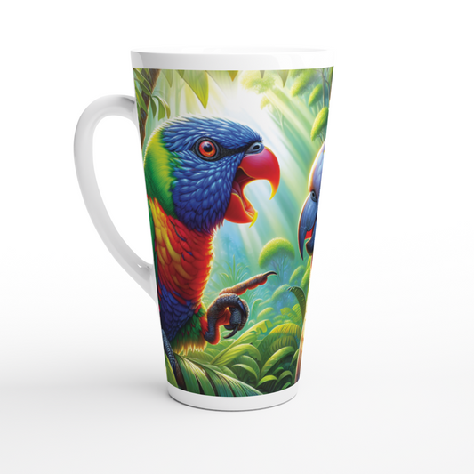 Rainbow and Chalanni | 17 oz Ceramic Designer Latte Mug - Chalanni