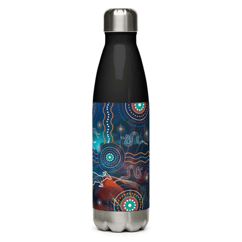 Stainless Steel Bottle |Turquoise design | Black Bottle - Chalanni