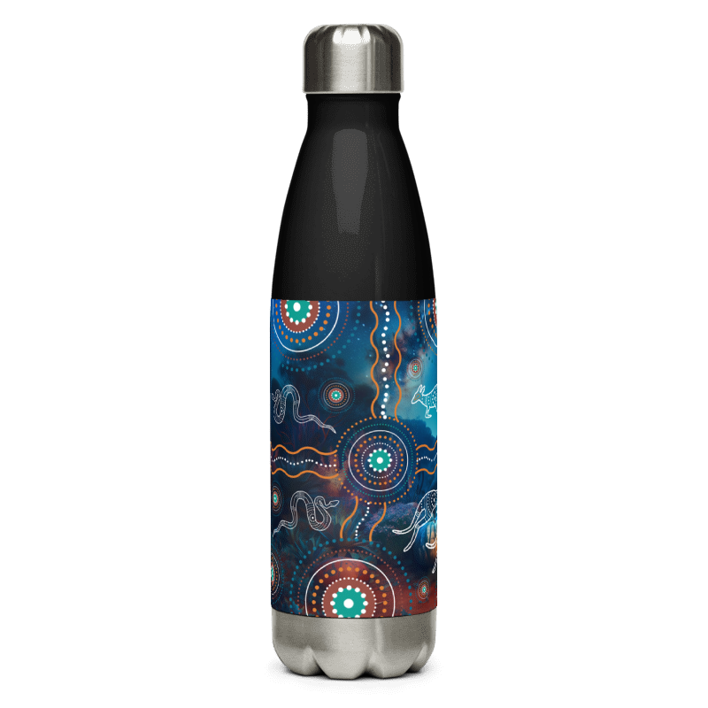 Stainless Steel Bottle |Turquoise design | Black Bottle - Chalanni