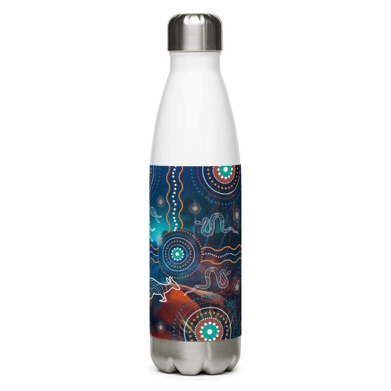 Stainless Steel Bottle | Turquoise design | White Bottle - Chalanni