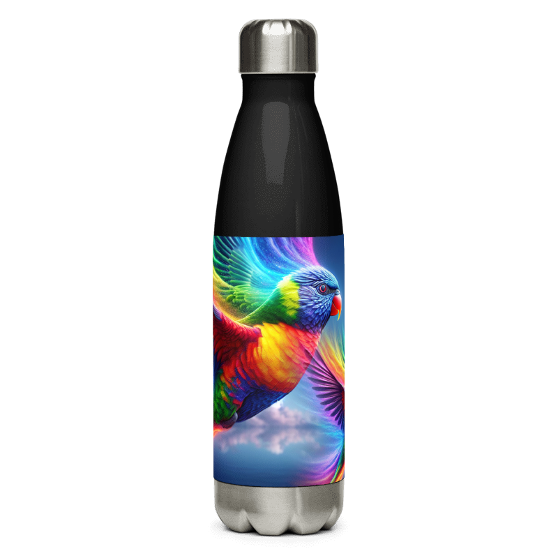 Stainless Steel Water Bottle | Rainbow | Black - Chalanni