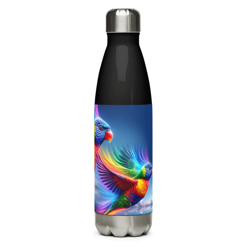 Stainless Steel Water Bottle | Rainbow | Black - Chalanni