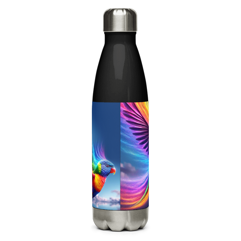 Stainless Steel Water Bottle | Rainbow | Black - Chalanni