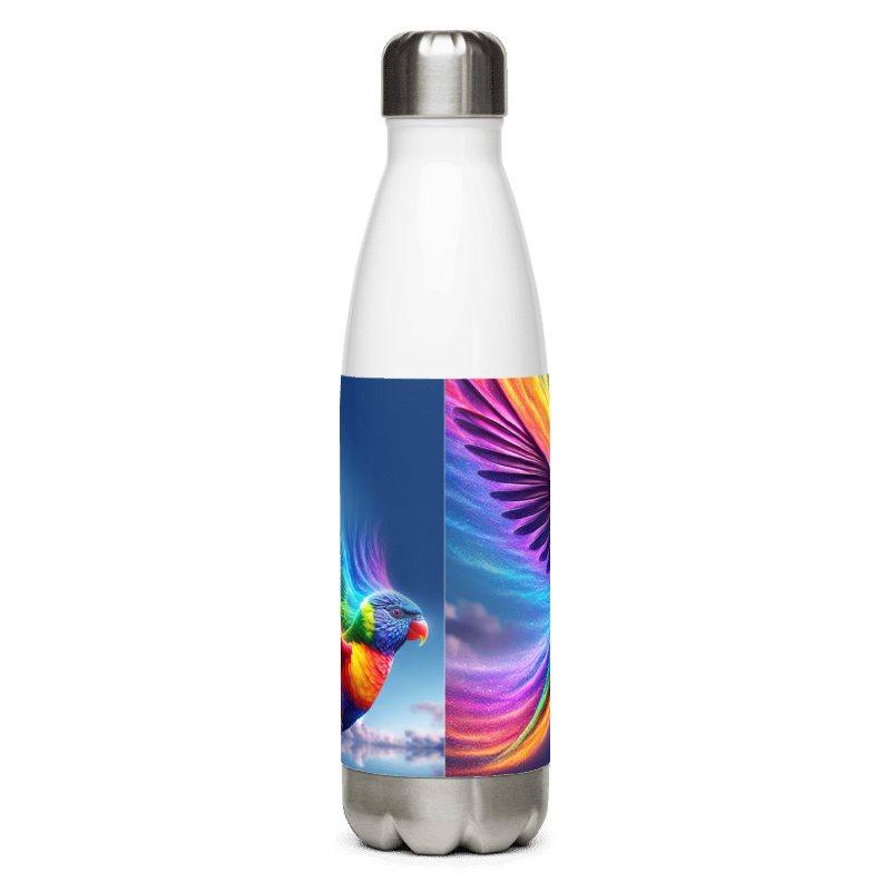 Stainless Steel Water Bottle | Rainbow | White - Chalanni