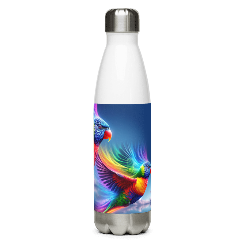 Stainless Steel Water Bottle | Rainbow | White - Chalanni