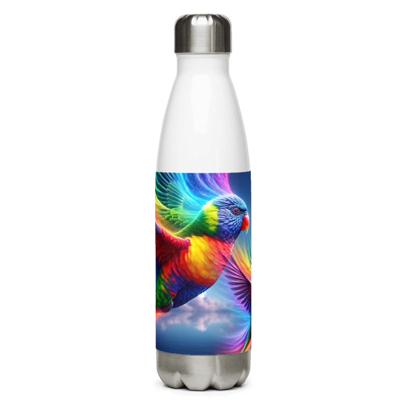 Stainless Steel Water Bottle | Rainbow | White - Chalanni