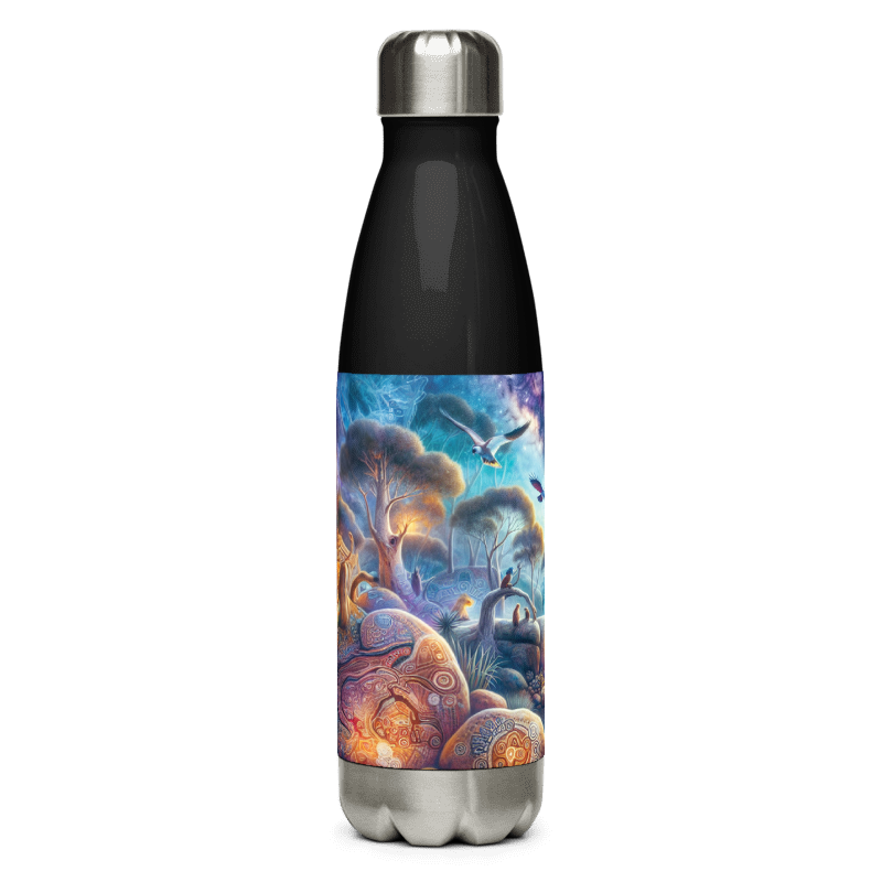 Stainless Steel Water Bottle | The Dreaming | Black - Chalanni
