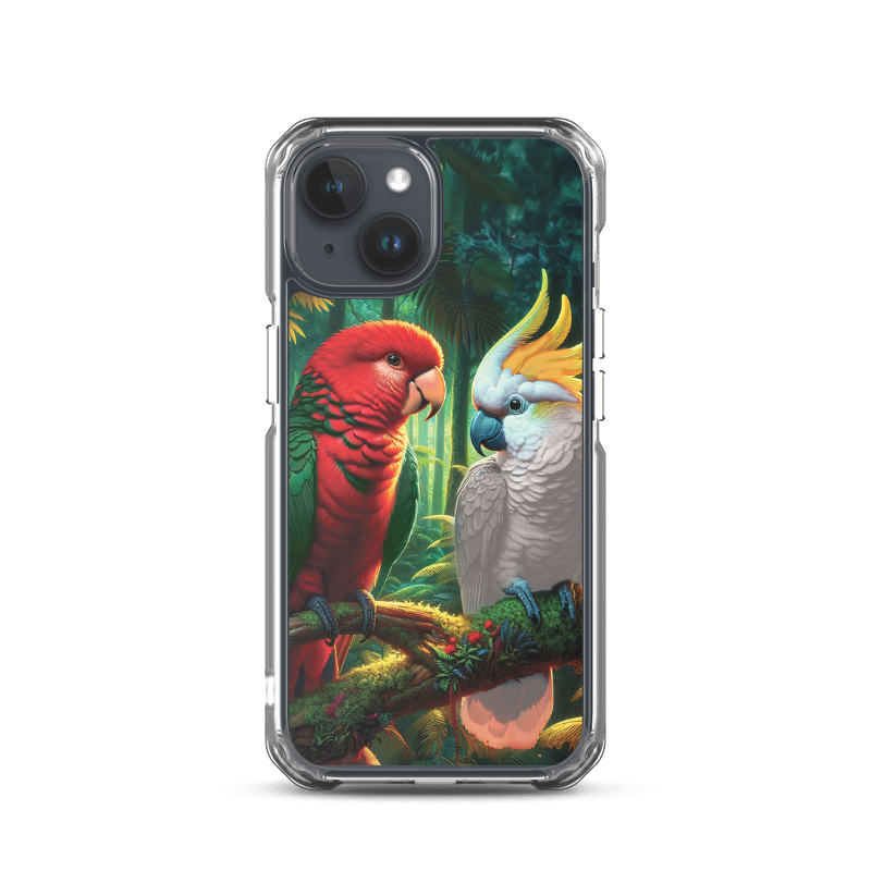 Winston the King Parrot and Chalanni | Designer Iphone 15 Case - Chalanni