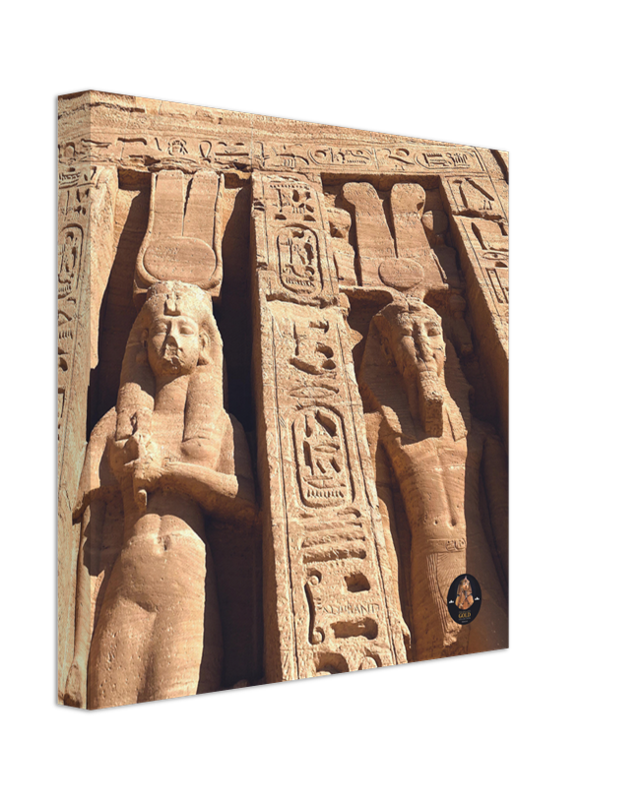 Pharaoh's Gold Collection | Rameses  | Abu Simbel | 30 cm x 30 cm Canvas Wall Art - Chalanni