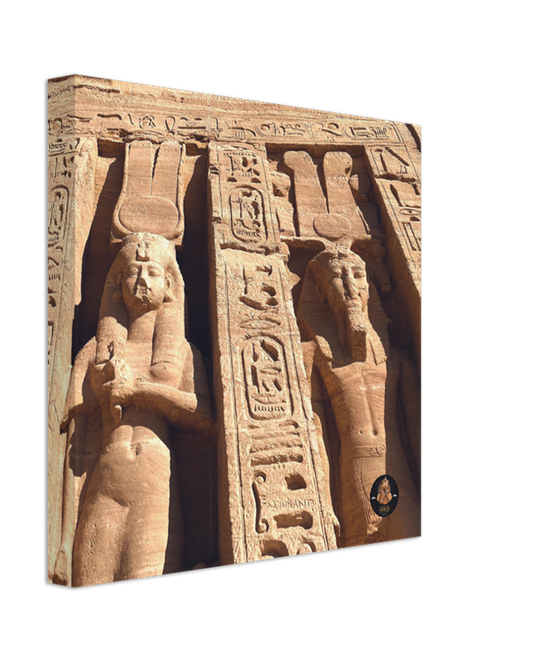 Pharaoh's Gold Collection | Rameses  | Abu Simbel | 30 cm x 30 cm Canvas Wall Art - Chalanni